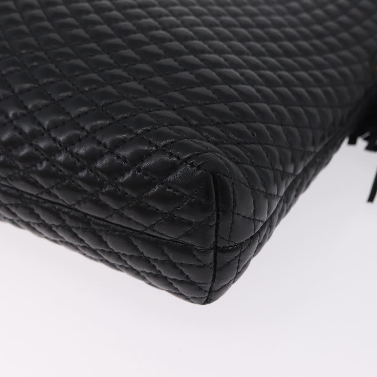 Bally Vintage Chain Quilted Leather, Black, Leather, Shoulder Bag