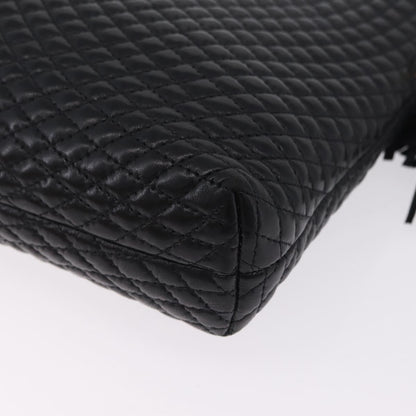 Bally Vintage Chain Quilted Leather, Black, Leather, Shoulder Bag
