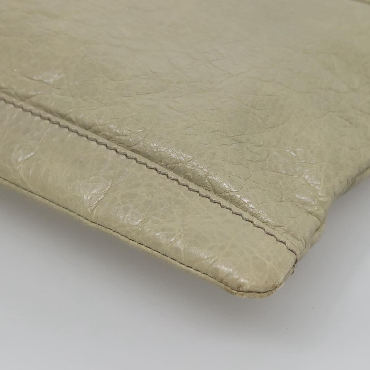 Balenciaga Classic City Clip Leather, Beige, Leather, Clutch
