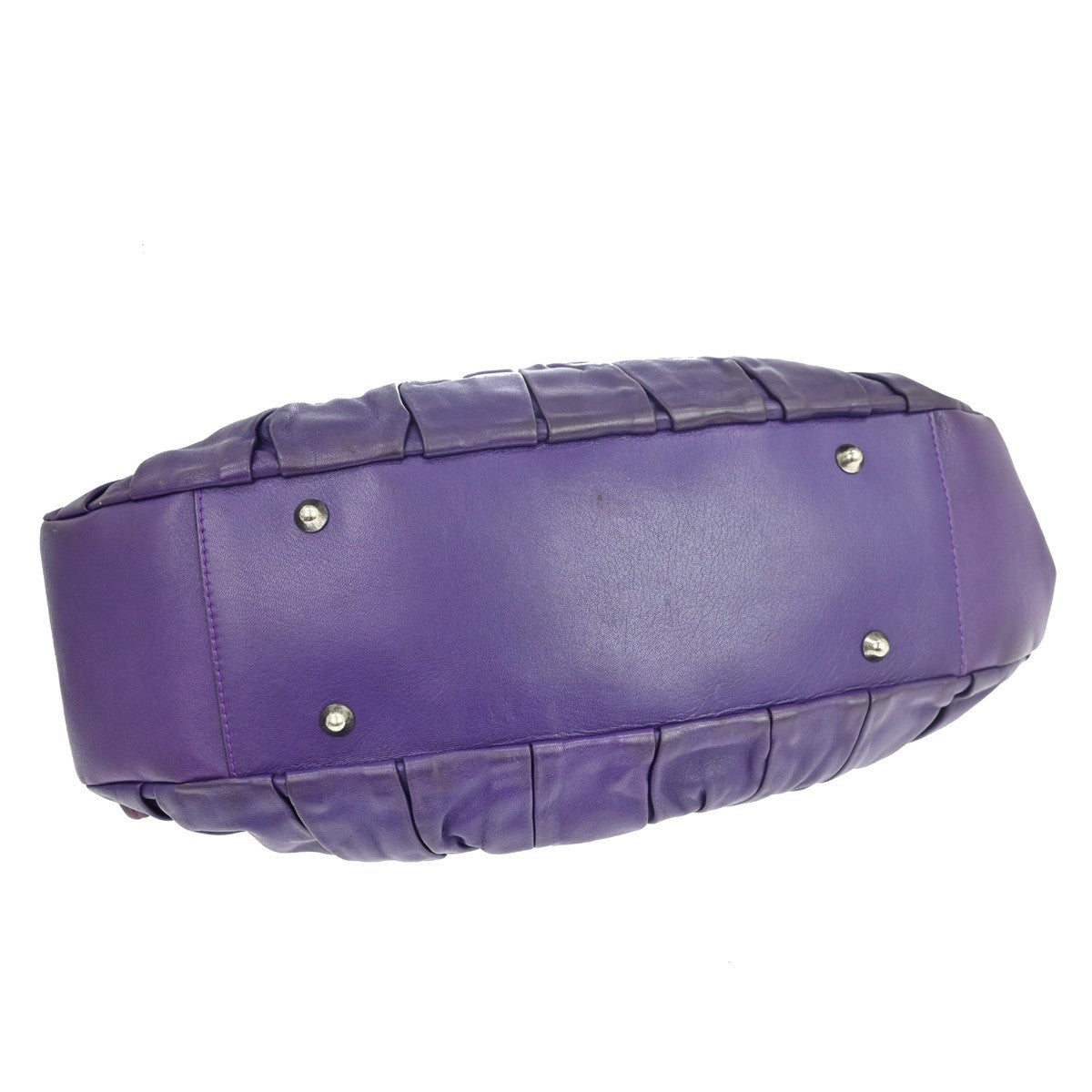 Christian Dior Plisse Frame Pleated Leather, Purple, Leather, Handbag