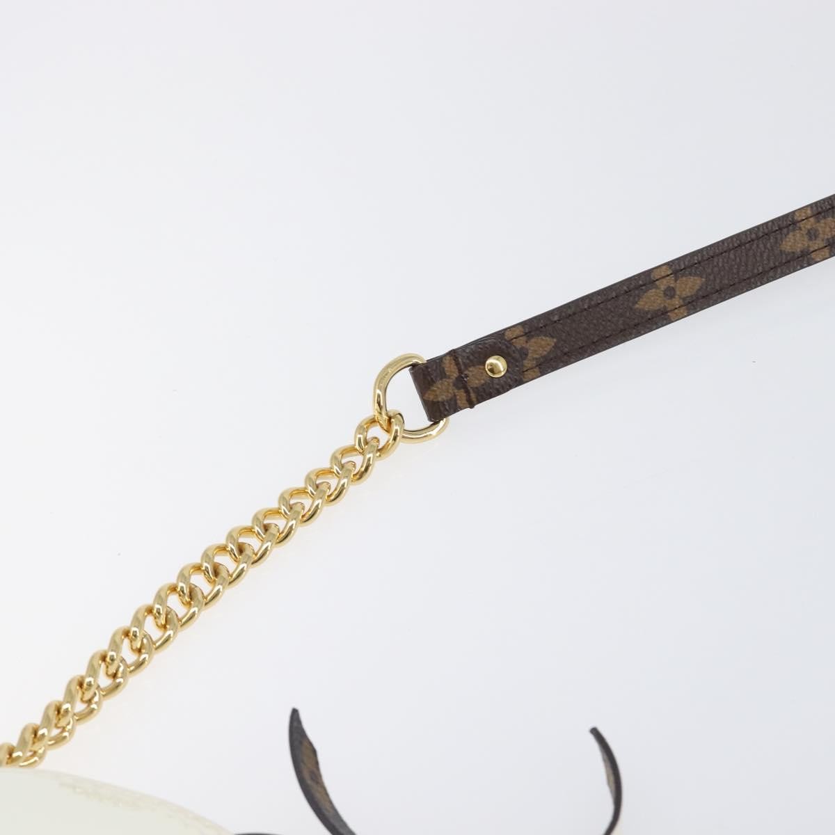 Louis Vuitton Alma Chain Vernis with Monogram Canvas, White, Patent Leather, Handbag