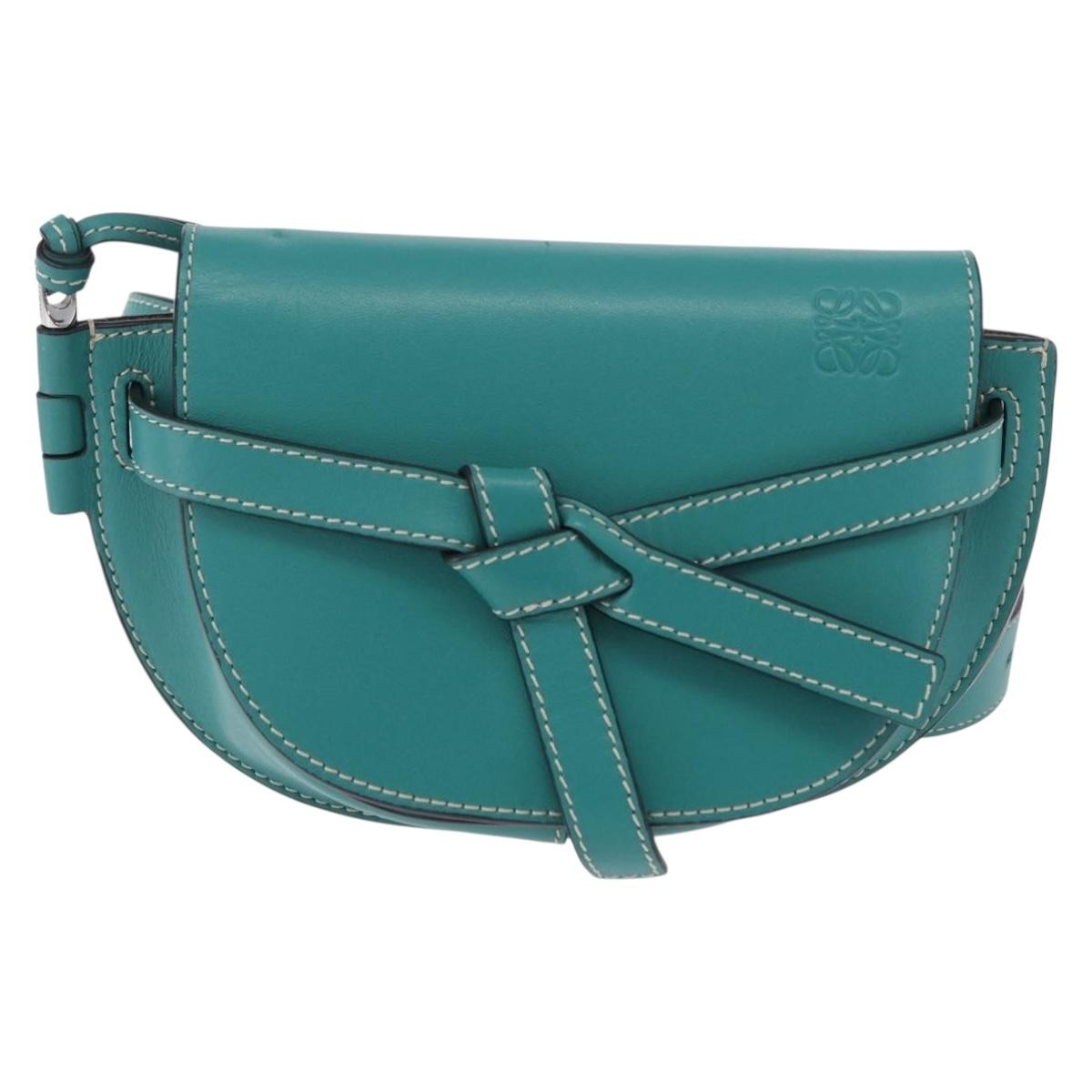 Loewe Gate Belt Leather, Green, Leather, Handbag