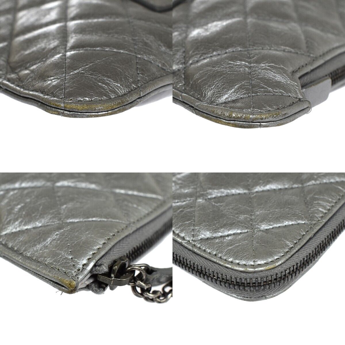Chanel iPad Pouch Quilted Lambskin, BLACK, LEATHER, Clutche & pouche
