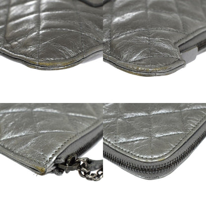Chanel iPad Pouch Quilted Lambskin, BLACK, LEATHER, Clutche & pouche