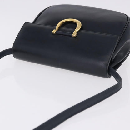 Salvatore Ferragamo Gancini Leather, Navy, Leather, Shoulder Bag