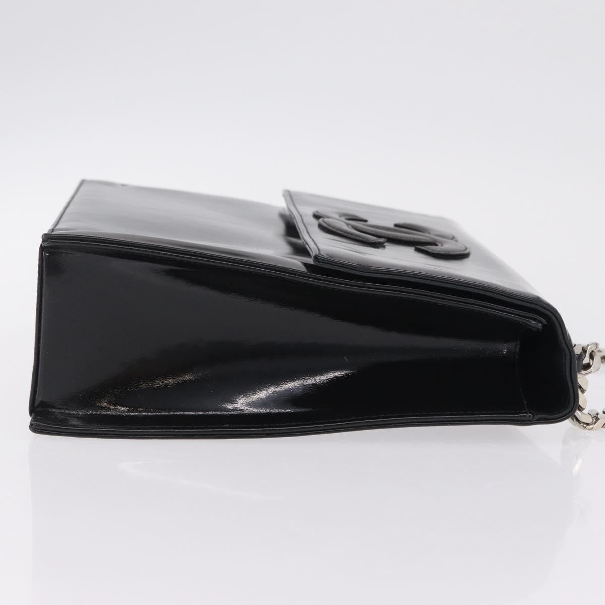Chanel Vintage CC Box Flap Leather, Black, Patent Leather, Handbag
