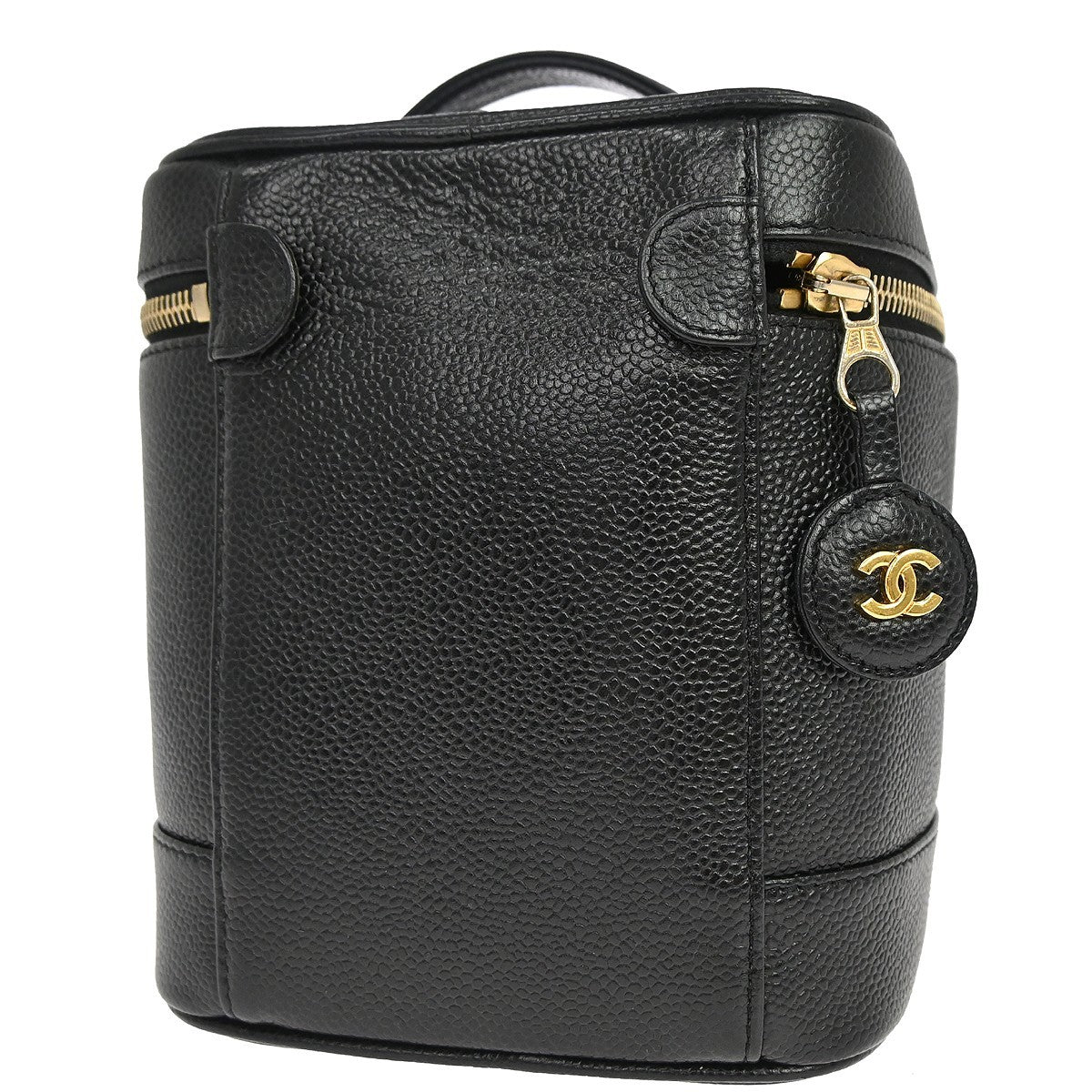 Chanel Vintage Timeless Cosmetic Case Caviar, Black, Leather, Handbag