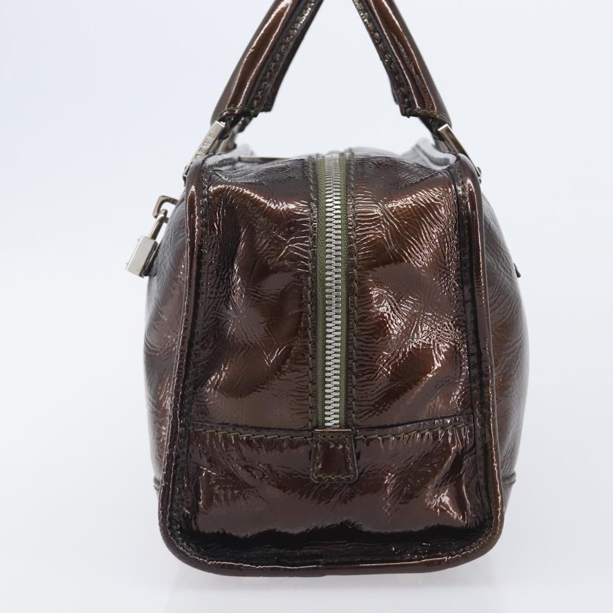 Loewe Amazona Patent, Brown, Patent Leather, Handbag