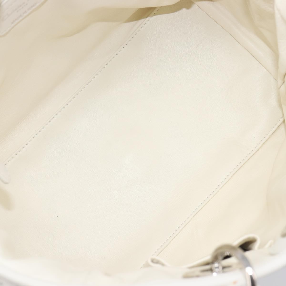 Christian Dior Lady Dior Cannage Quilt Lambskin, White, Leather, Handbag
