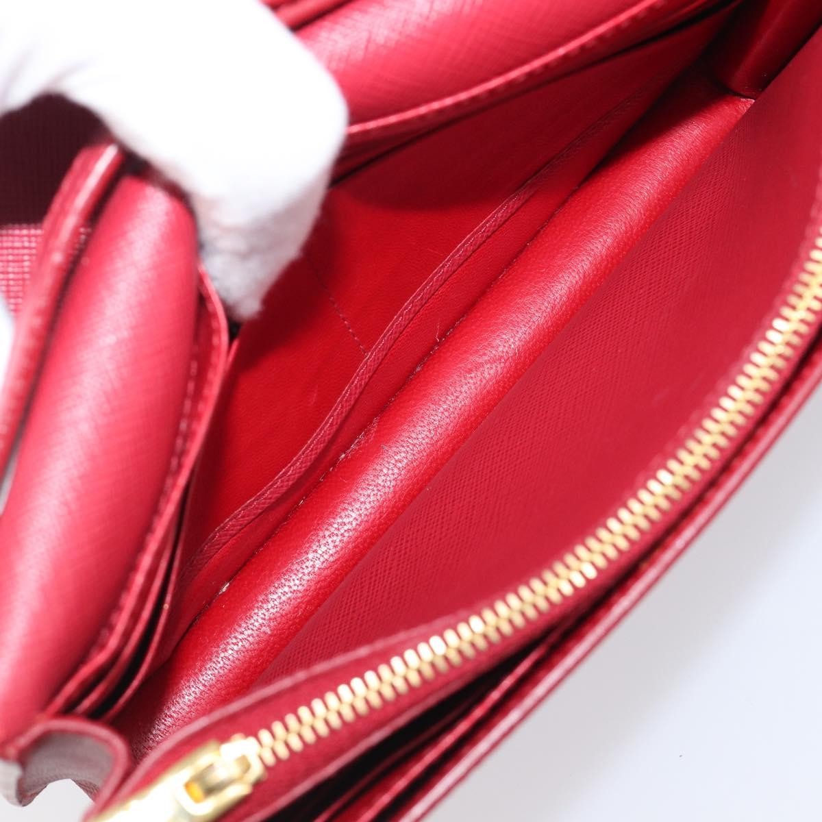 Prada Bow Wallet on Strap Saffiano Leather, Red, Leather, Crossbody Bag