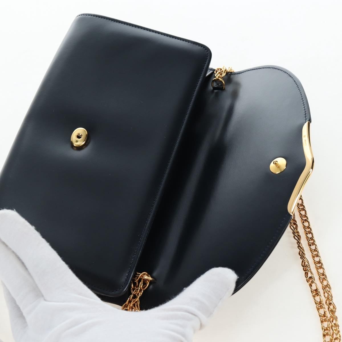 Cartier Sapphire Line Leather, Navy, Leather, Shoulder Bag