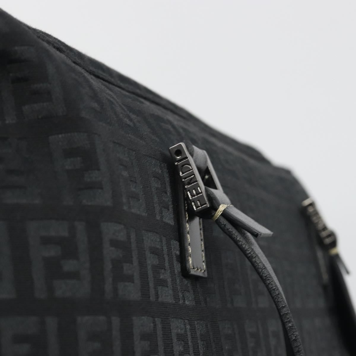 Fendi Shoulder Zucchino Canvas, Black, Canvas, Shoulder Bag