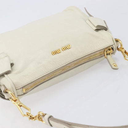 Miu Miu Beau Top Handle Leather, White, Leather, Handbag