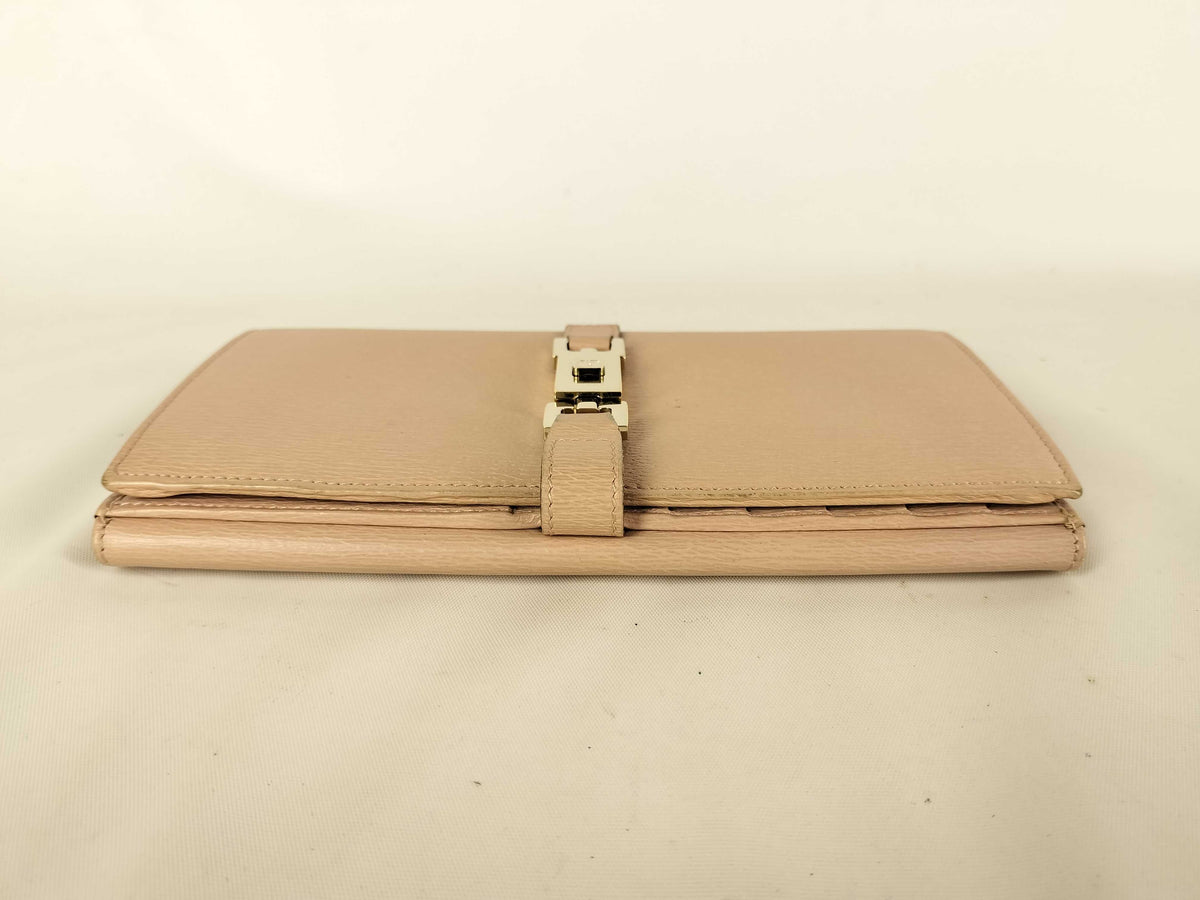 Gucci Jackie Vintage long Leather, Pink, Leather, Wallet