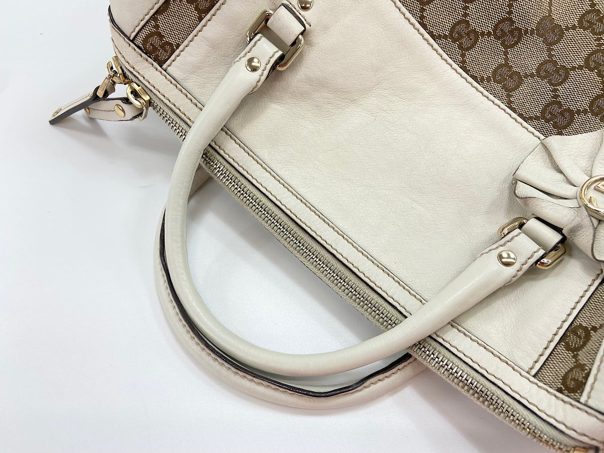 Gucci Trophy Boston GG Canvas, Beige, Canvas, Handbag