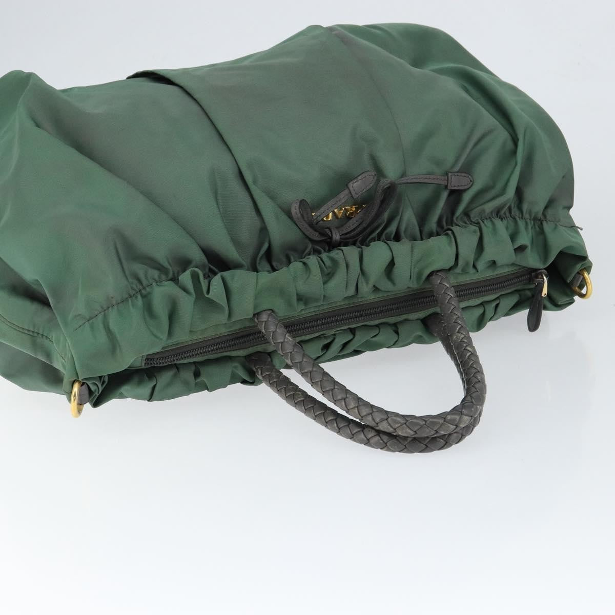 Prada Convertible Bow Tessuto, Green, Nylon, Tote Bag