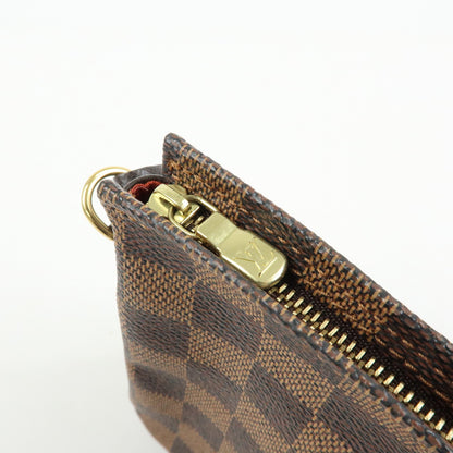 Louis Vuitton Trousse Make Up Damier, Brown, Canvas, Clutch