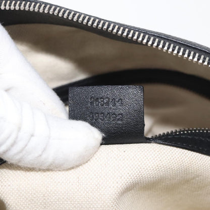 Gucci Braided Strap Zip Messenger Leather, Black, Leather, Crossbody Bag