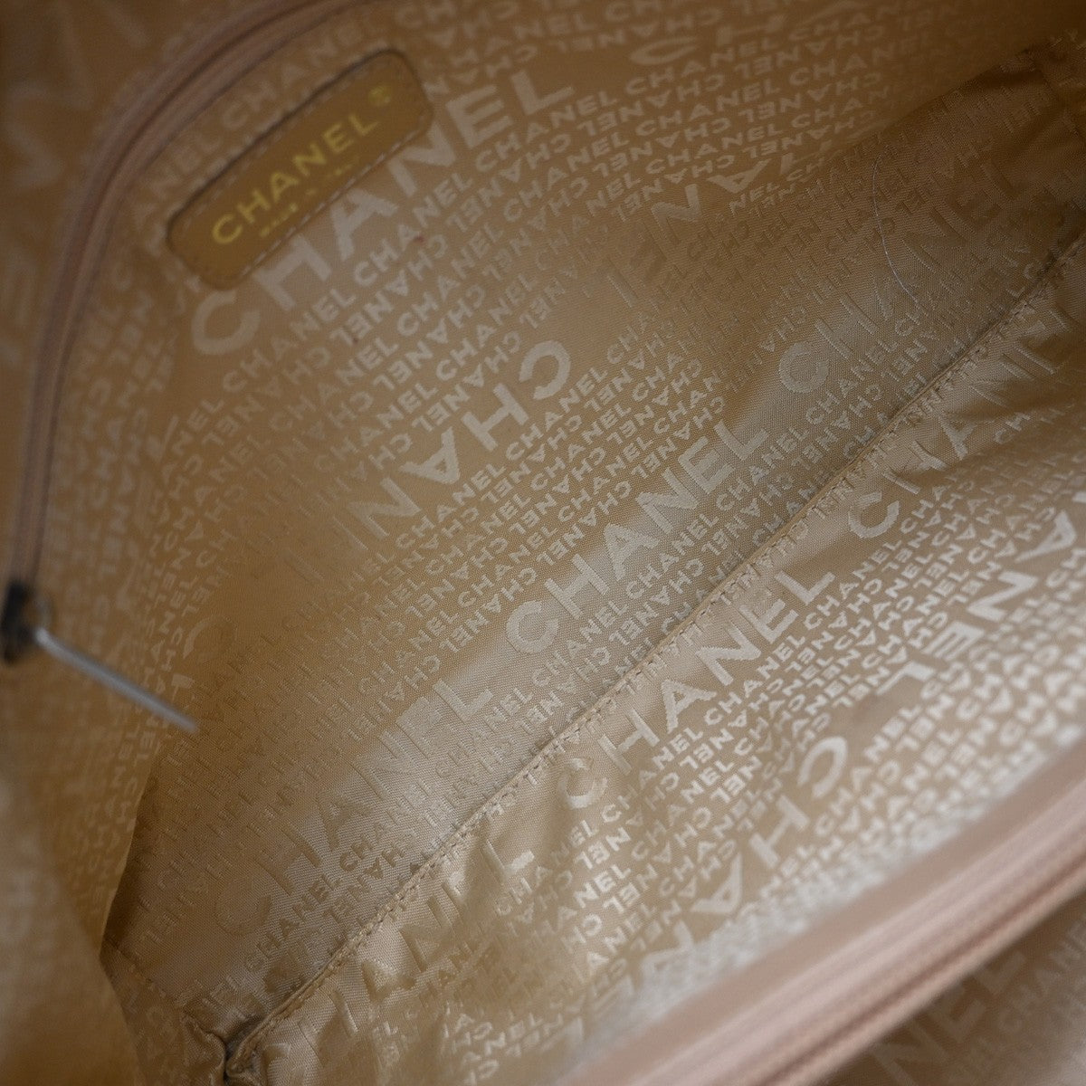 Chanel Vintage Handle CC Caviar, Beige, Leather, Tote Bag