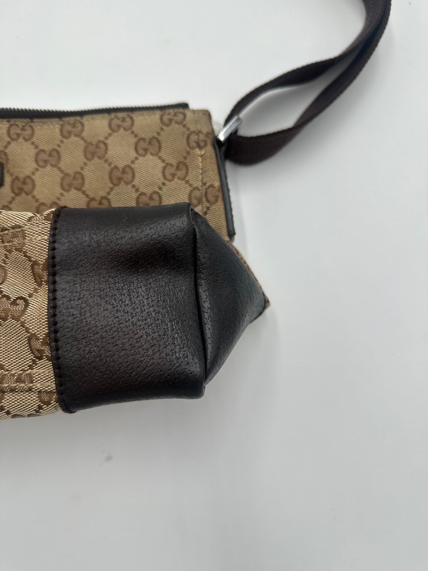 Gucci Front Pocket Messenger Bag GG Canvas, BEIGE, CANVAS, Shoulder bag