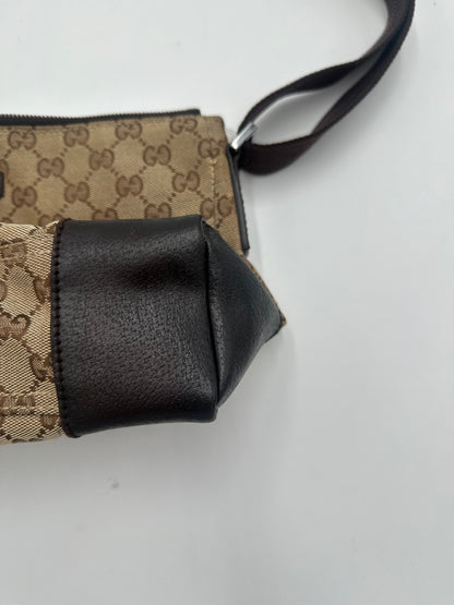 Gucci Front Pocket Messenger Bag GG Canvas, BEIGE, CANVAS, Shoulder bag