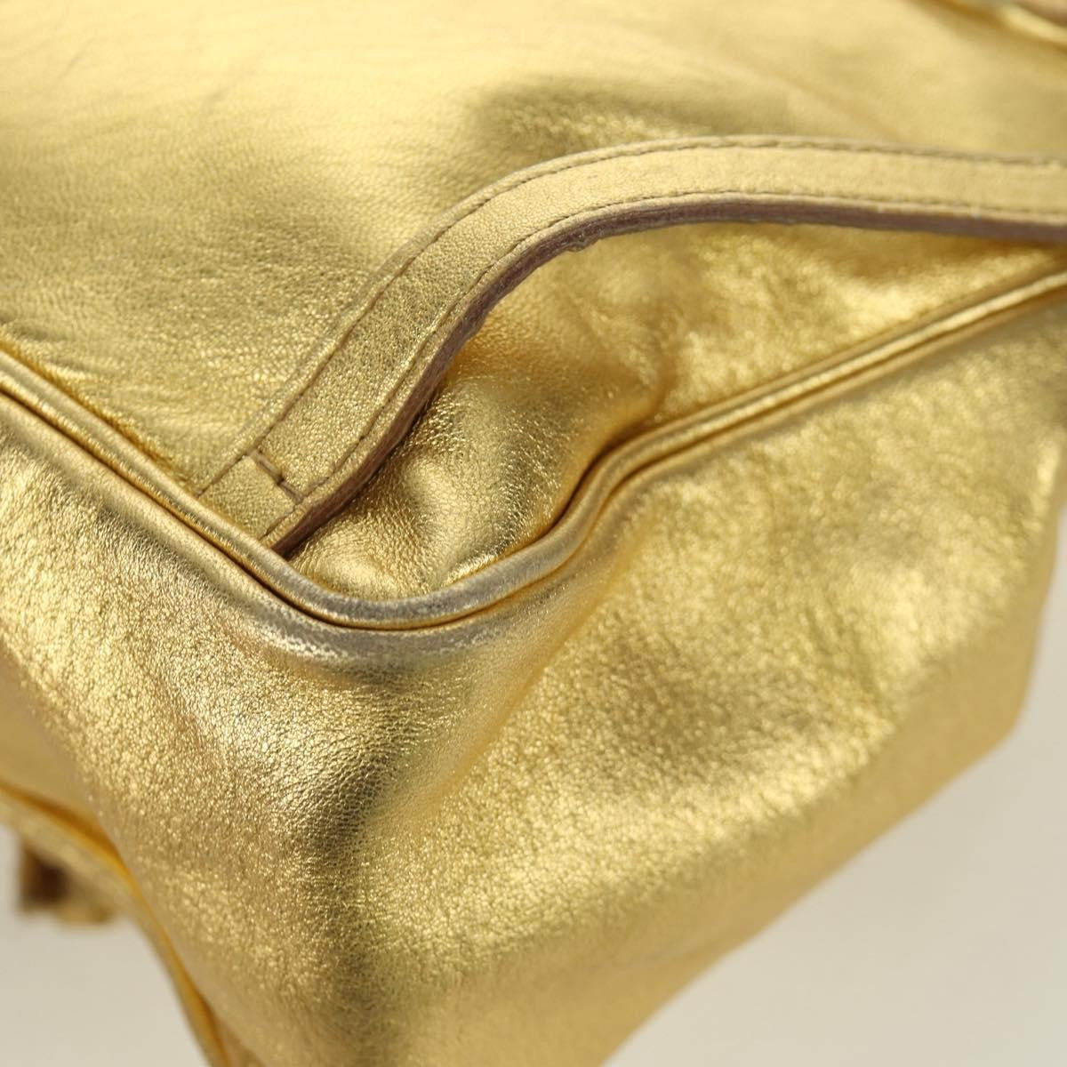 Bottega Veneta Backpack Leather with Intrecciato, Gold, Leather, Backpack