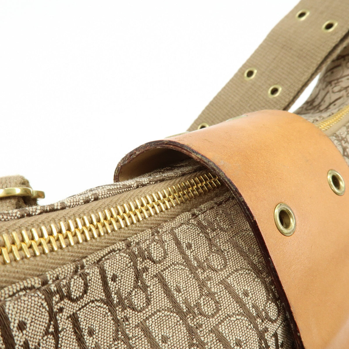 Christian Dior Street Chic Hobo Canvas, Beige, Canvas, Shoulder Bag