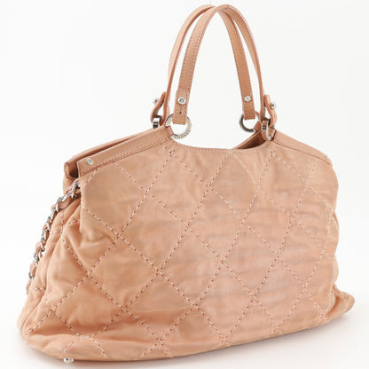 Chanel CC Sea Hit Quilted Iridescent Calfskin, Pink, Leather, Tote Bag