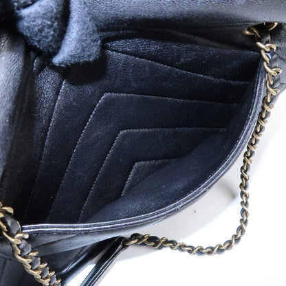 Chanel Camera Chevron Lambskin, Black, Leather, Handbag