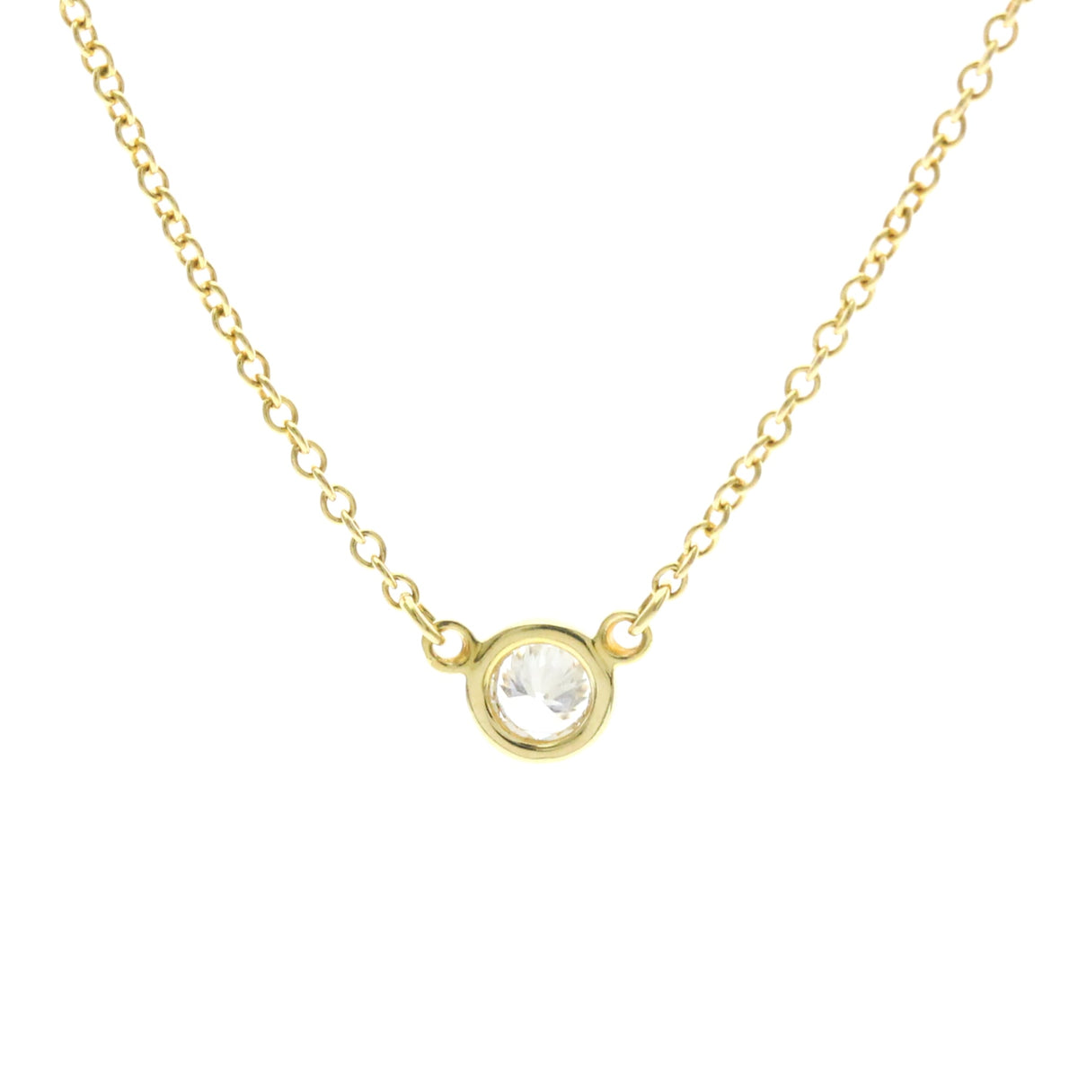 Tiffany & Co. Elsa Peretti Diamonds By The Yard Pendant 18K Rose Gold with Pear-Shaped Diamond, Yellow, Yellow Gold, Necklace