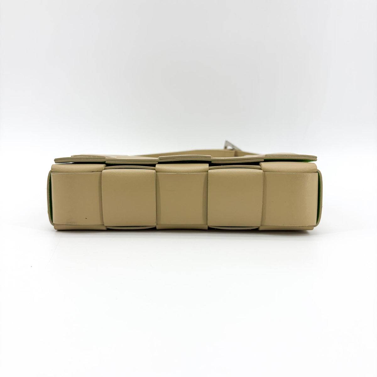 Bottega Veneta Cassette Zip Maxi Intrecciato Webbed Canvas, Beige, Other, Crossbody Bag