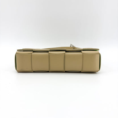 Bottega Veneta Cassette Zip Maxi Intrecciato Webbed Canvas, Beige, Other, Crossbody Bag