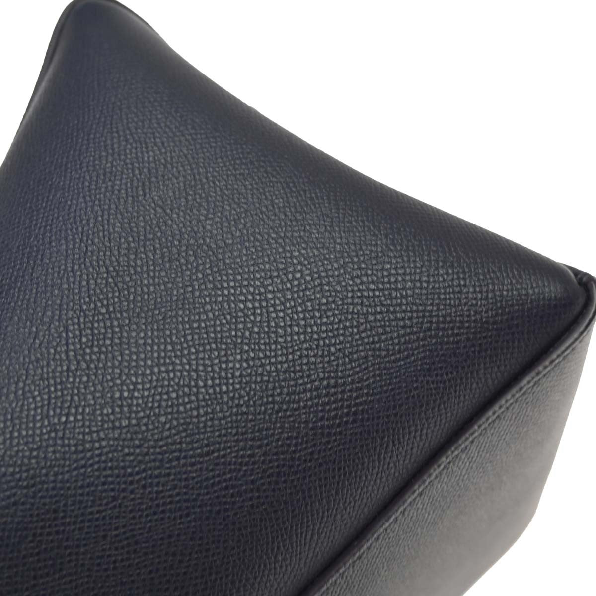 Celine Belt Textured Leather, Blue, Leather, Handbag