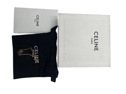 Celine Vintage Triomphe Logo Charms Bracelet Metal with Resin and Crystals, GOLD, PONY_STYLE_CALFSKIN, Bracelet