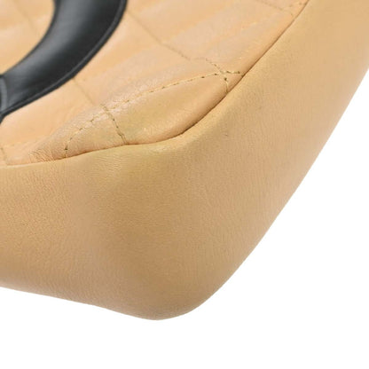 Chanel Cambon Quilted Leather, Beige, Leather, Shoulder Bag