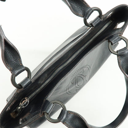 Cartier Marcello Leather, Black, Leather, Handbag