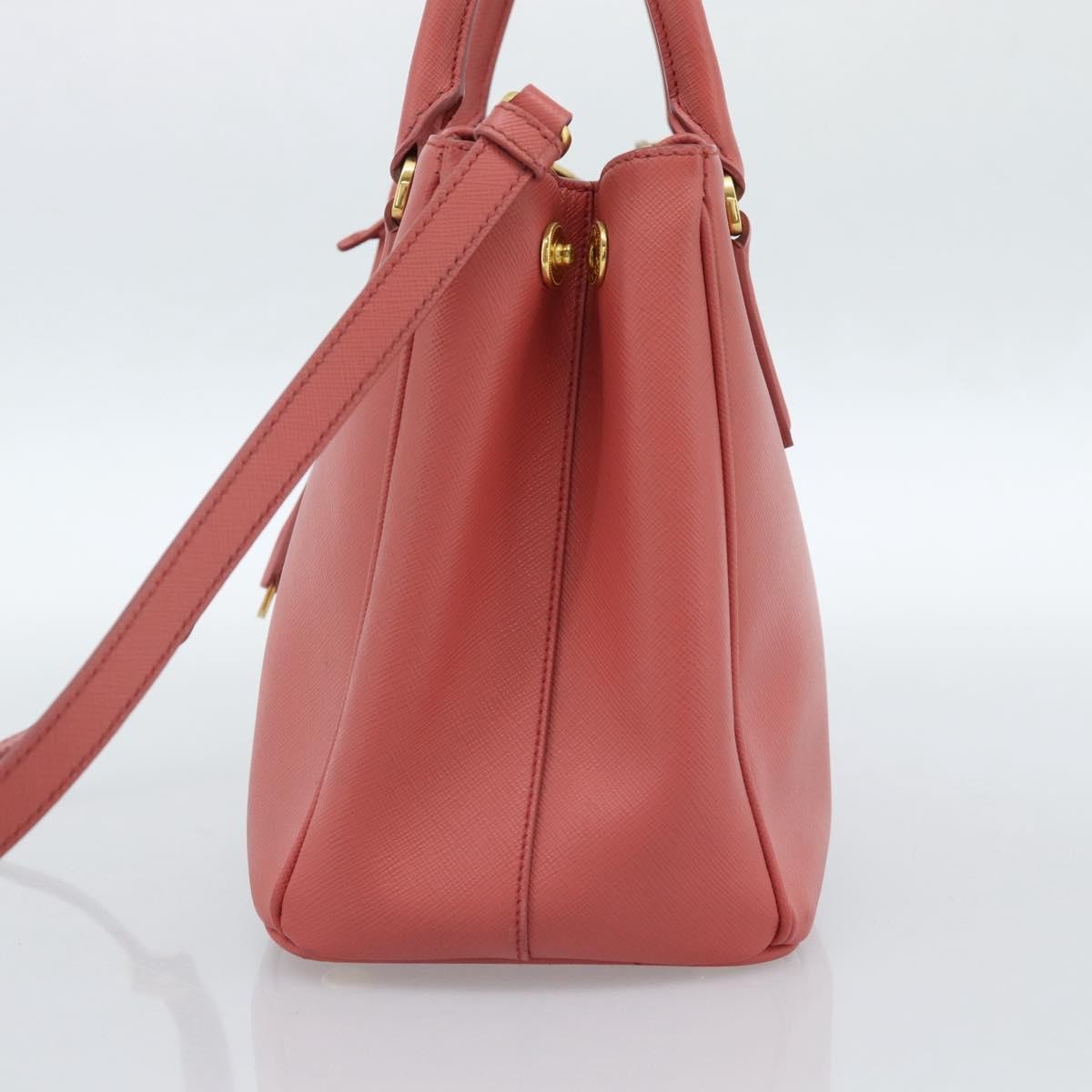 Prada Galleria Double Zip Saffiano Leather, Pink, Leather, Tote Bag