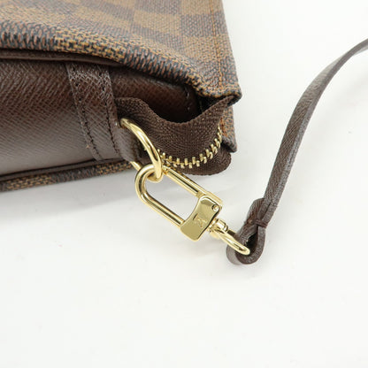 Louis Vuitton Trousse Make Up Damier, Brown, Canvas, Clutch