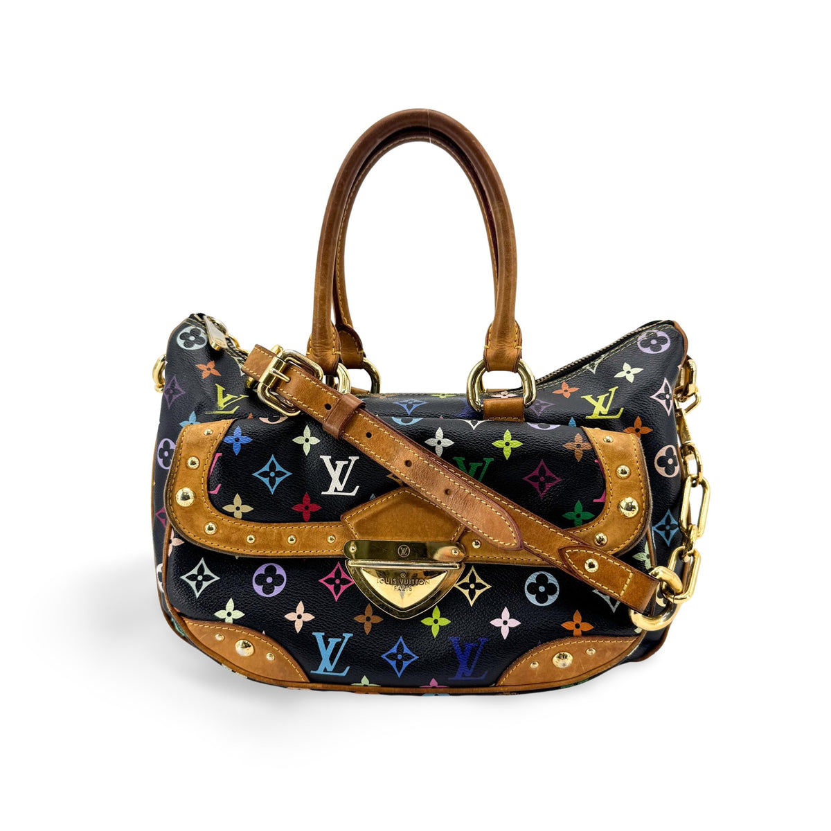 Louis Vuitton Rita Monogram Multicolor, Black, Canvas, Handbag
