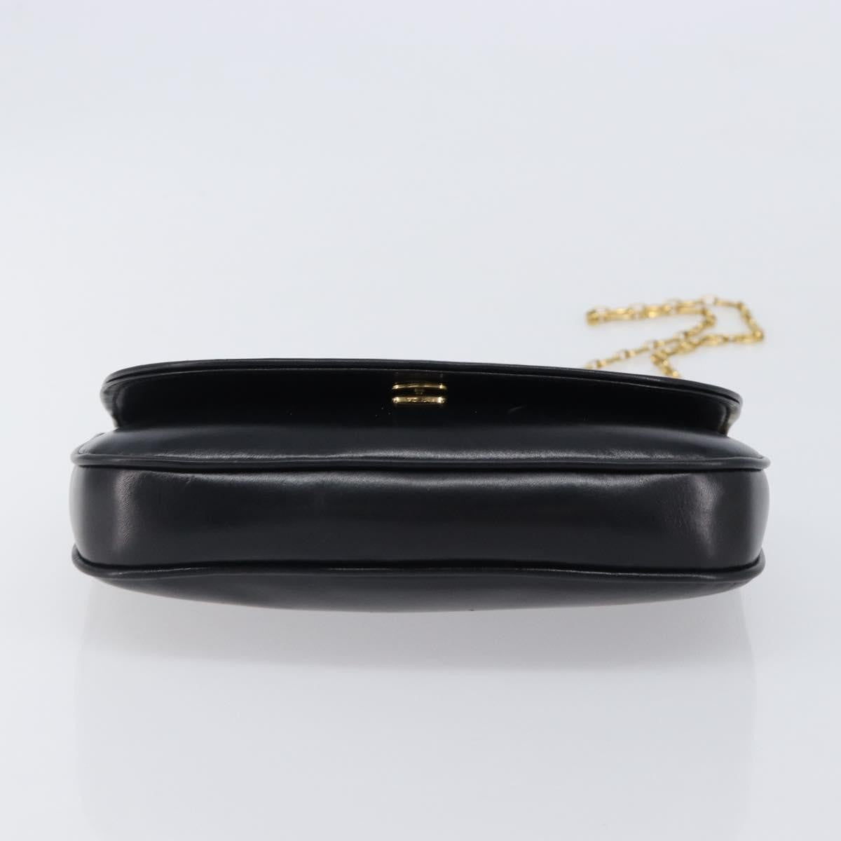 Celine Flap Shoulder Leather, Black, Leather, Shoulder Bag