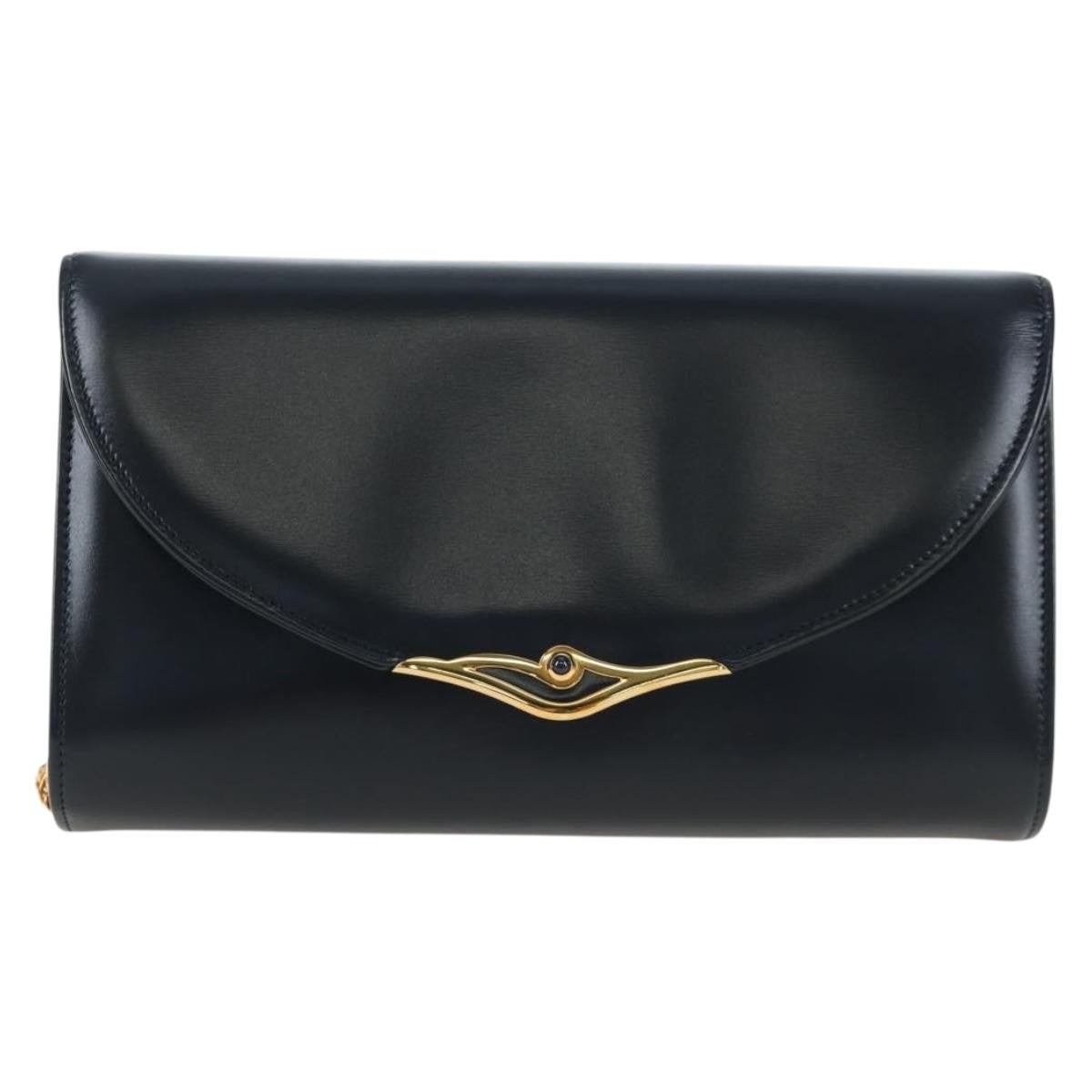 Cartier Sapphire Line Leather, Navy, Leather, Shoulder Bag