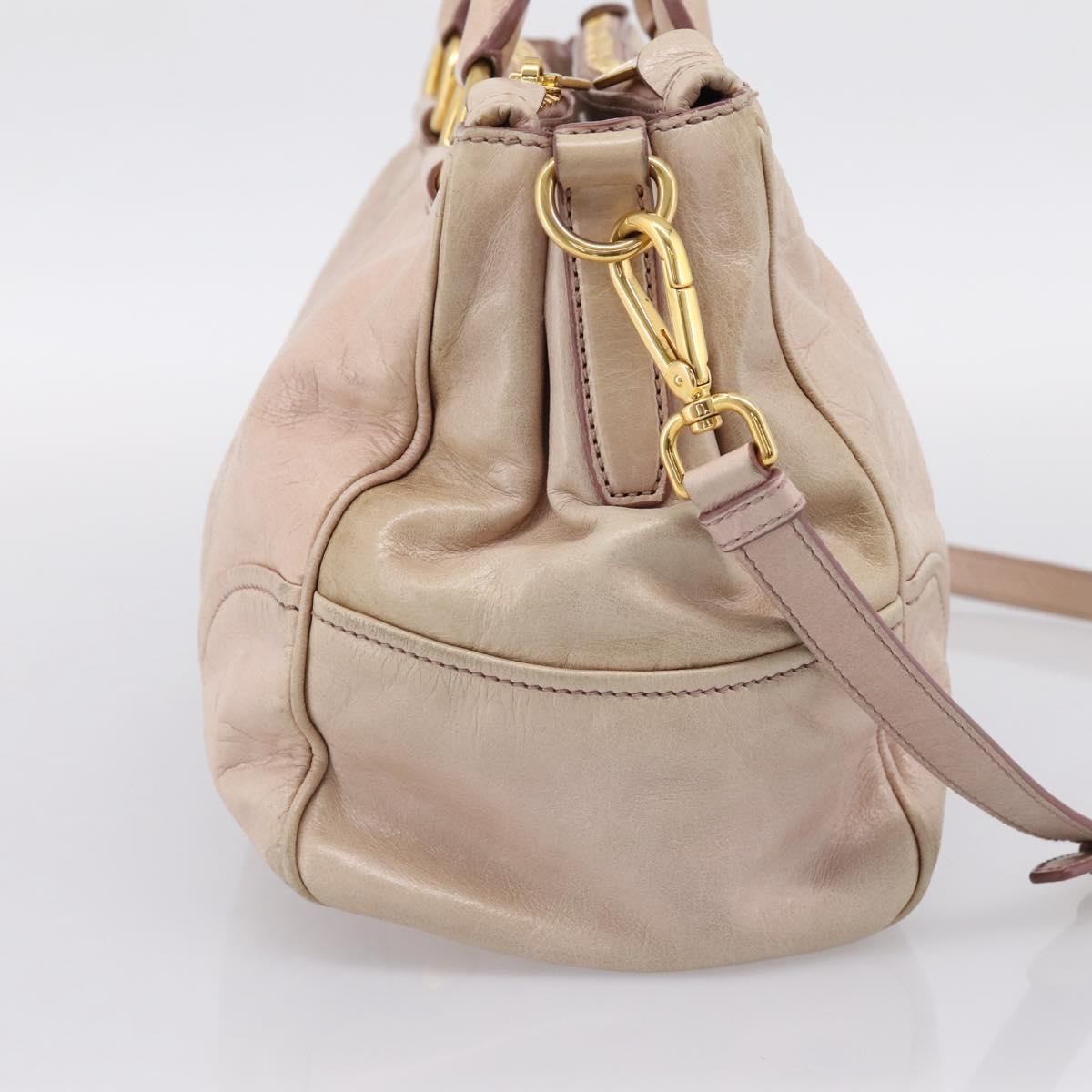 Miu Miu Vitello Lux Ring Satchel Leather, Pink, Leather, Handbag