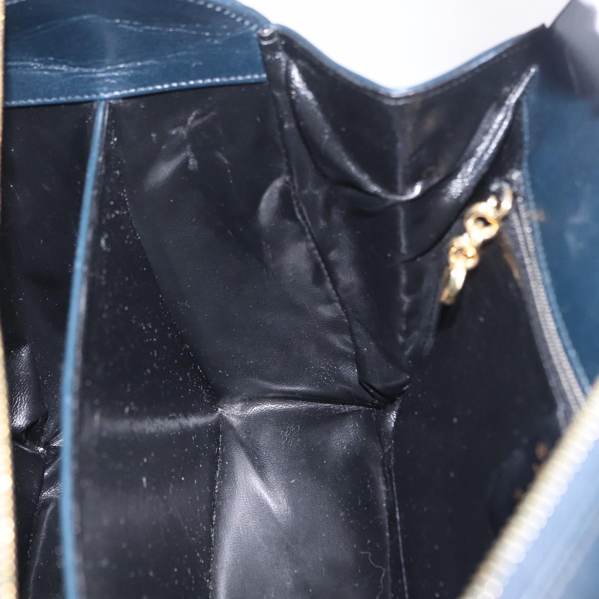 Salvatore Ferragamo Gancini Leather, Navy, Leather, Handbag