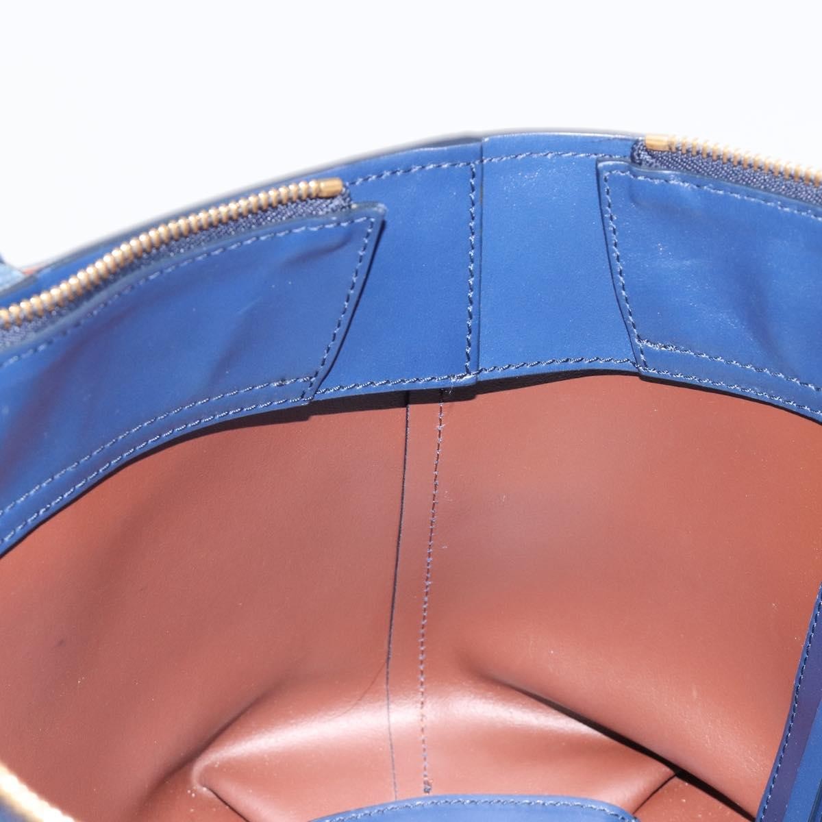 Chloe C Zipped Leather, Blue, Leather, Tote Bag