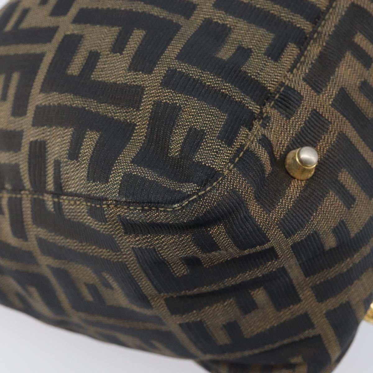 Fendi Vintage FF Handle Zucca Canvas, Brown, Canvas, Tote Bag