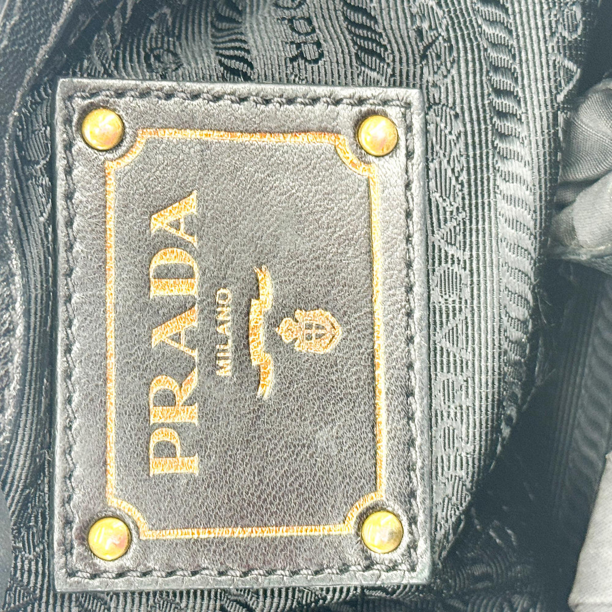 Prada Gaufre Convertible Satchel Leather and Tessuto, Black, Nylon, Handbag