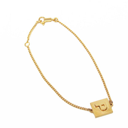 Celine Vintage Triomphe Logo Charms Bracelet Metal with Resin and Crystals, GOLD, PONY_STYLE_CALFSKIN, Bracelet