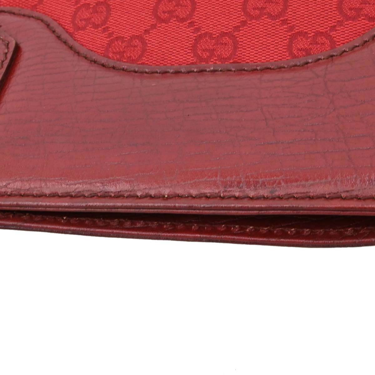 Gucci Horsebit Bracket GG Canvas, Red, Canvas, Tote Bag