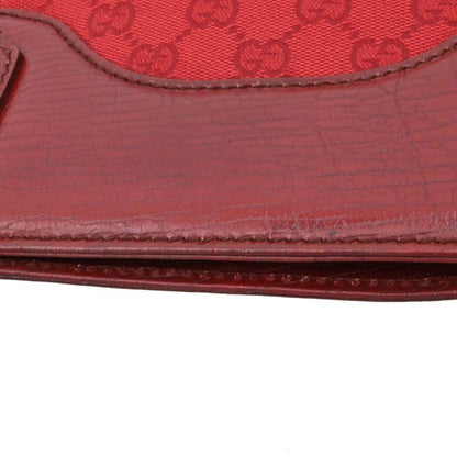 Gucci Horsebit Bracket GG Canvas, Red, Canvas, Tote Bag