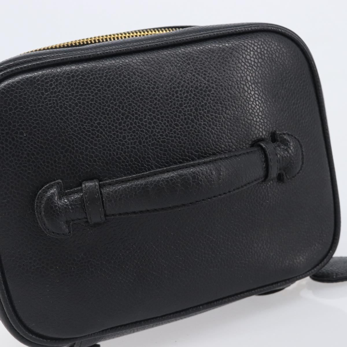 Chanel Vintage Timeless Cosmetic Case Caviar, Black, Leather, Clutch